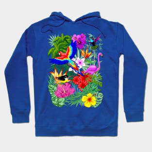 Wild Birds and Tropical Nature Summer Exotic Pattern Hoodie